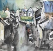 SHIRLEY ANNE OWEN, mixed media on board - Valley Street, signed, titled verso, 60 x 60cms