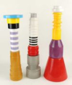 GIOVANNI SCHIANO (ITALIAN) THREE LIMITED EDITION CERAMIC TOTEMS, the bases numbered 007/149, 041/