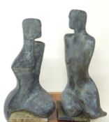 JOHN BROWN (b. 1931) 'EXPECTATION II', bronze finish resin, limited edition, No. 5/8, 102cms (h)