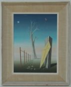 N. BLACK gouache on board - kite landscape, signed, 40 x 30cms Provenance: The collection of