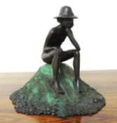 RICK JAMES (b. 1947) PATINATED BRONZE 'FAR AWAY THOUGHTS', signed with initials 'RMJ', numbered (2/