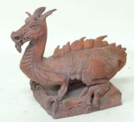 HANDMADE TERRACOTTA WELSH DRAGON, marked 'DHP', dated 2011, 40 (h) x 48cms (w) Provenance: The