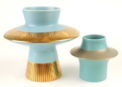 CROWN DEVON MEMPHIS VASE, designed by Colin Melbourne (CM9), original paper label, 18cms (h);