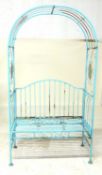 DECORATIVE METAL WIRE WORK GARDEN ARBOUR SEAT, 198 (h) x 106 (w) x 46cms (d) Provenance: The