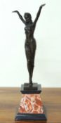 REPRODUCTION BRONZE MODEL OF AN EGYPTIAN DANCER after Chiparus, bearing a signature, on a polished