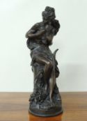 DECORATIVE BRONZED RESIN SCULPTURE 'ALLEGORY OF LOVE' after Carrier-Belleuse, 60cms (h)