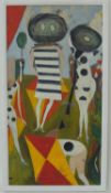 GEORGE WALLACE JARDINE (1920-2003) oil on board - 'Fashion Victims', signed, 60 x 31cms