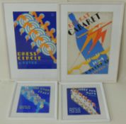 GLADYS WILLIAMSON (1914-2007), FOUR ORIGINAL PROTOTYPE GOUACHE THEATRICAL ADVERTISEMENTS, circa