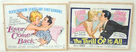 VINTAGE QUAD MOVIE POSTERS FEATURING DORIS DAY, including 'Lover Come Back' 1962, and 'The Thrill of