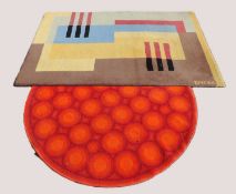 MODERN HABITAT RECREATION OF EDWARD McKNIGHT KAUFFER, WOOLLN ABSTRACT RUG, bearing initials lower