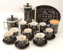 PORTMEIRION 'MAGIC CITY' TEA SERVICE, designed by Susan Williams Ellis, comprising lidded hot