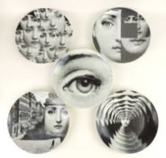 PIERO FORNASETTI (1913-1988) FIVE PLATES, 'Tema e Variazioni' (Themes and Variations), inscribed '