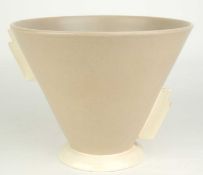 POOLE PLANE WARE ART DECO CONICAL BOWL (181P), finished in mushroom and magnolia, 16.5cms (h)