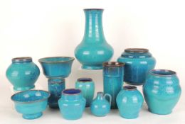 SMALL COLLECTION OF CARTER, STABLER & ADAMS CHINESE BLUE VASES & BOWLS, designed by John Adams, c.
