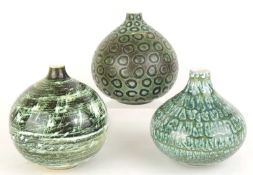 POOLE STUDIO DELPHIS GLOBULAR VASE, c. 1962-64, 13.5cms (h); together with another Delphis vase,