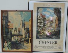 BRITISH RAILWAYS CHESTER TRAVEL POSTER, from the See Britain by Rail series, an original poster