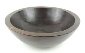 LARGE TURNED WOODEN BOWL, 49cms (diam.) Provenance: The collection of Philip Clarkson