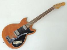 HÖFNER COLORAMA ELECTRIC GUITAR, c. 1962, brown vinyl body, 99cms (l); with a Marlin guitar stand (