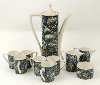 PORTMEIRION 'MAGIC GARDEN' COFFEE SERVICE, designed by Susan Williams Ellis, comprising coffee