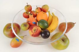 PENKRIDGE POTTERY REALISTIC FRUITS, including crab apples, Bramleys, pomegranate, orange, banana and