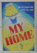 MY HOME PERIODICAL ADVERTISING METAL PANEL, 'For the Woman Who Loves Her Home', 75 x 50cms