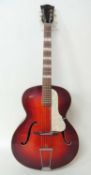 HÖFNER ARCHTOP ACOUSTIC GUITAR, c. 1960s, finished in cherry red, possibly model 455 or 456,