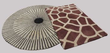 HABITAT FANTON CIRCULAR WOOLLEN RUG, 200cms (diam.), faux giraffe pattern woollen rug, 178 x