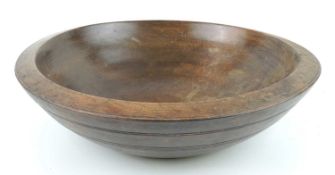 TURNED WOODEN DAIRY BOWL, late 19th century, 46cms (diam.) Provenance: The collection of Philip