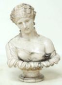 LARGE SALT GLAZED STONEWARE ARCHITECTURAL BUST OF CLYTIE, attributed to Leeds Fireclay Company,