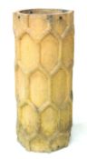 EDWARDIAN ARTS & CRAFTS PERIOD TERRACOTTA CHIMNEY POT, moulded with a honeycomb design, 89 (h) x