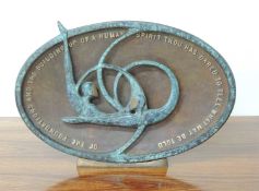 STEPHEN BROADBENT (b. 1961) PATINATED BRONZE SCULPTURE, centred with dancing figures, 'Of the