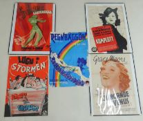 FIVE VINTAGE FOREIGN MOVIE QUAD POSTERS, including 'Regnbågsön' (Rainbow Island), 'Komplott', '