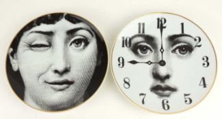 PIERO FORNASETTI (1913-1988) FOR ROSENTHAL: TWO PORCELAIN PLATES, Motiv 1 and 20, 23.5cms (diam.) (