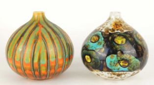 POOLE STUDIO DELPHIS GLOBULAR VASE, c. 1964-66, 13.5cms (h); together with a further Delphis vase,