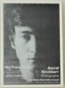 ASTRID KIRCHHERR SIGNED PHOTOGRAPHIC EXHIBITION POSTER, Liverpool 2001, inscribed 'Happy Birthday