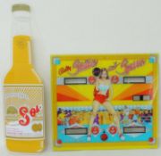SOL IMPORTED BEER COLOURED PERSPEX ADVERTISEMENT, 100 x 28cms; together with a 'Bally Strikes and
