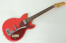 HÖFNER COLORAMA ELECTRIC GUITAR, serial no. 260, red vinyl body, 99cms (l); with a Marlin guitar