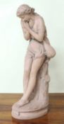 JEAN JULES CAMBOS (1828-1917) terracotta statue ‘La cigale, ayant chanté tout l'été, se trouva