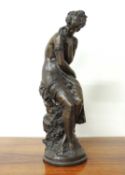 AFTER MOREAU, BRONZE EFFECT RESIN MODEL OF DIANA, 82cms (h) Provenance: The collection of Philip