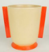 POOLE PLANE WARE ART DECO VASE (269P), finished in cream with orange trim, 22cms (h) Provenance: The
