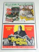 VINTAGE QUAD MOVIE POSTERS, including 'The Phantom of the Opera' starring Herbert Lom, and double-