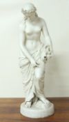 LARGE COPELAND PARIAN FIGURE OF A GRECIAN MUSICIAN, after O.W. Theed c. 1855, 83cms (h)