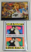 'SID & NANCY' QUAD MOVIE POSTER, and 'Wonderwall' psychedelic inspired poster, both with