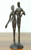 MANNER OF STEPHEN BROADBENT (b. 1961): BRONZE SCULPTURE 'LOVERS', unsigned, 25cms (h) Provenance: