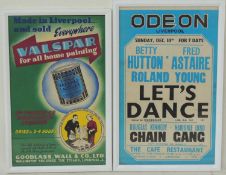 ODEON LIVERPOOL ADVERTISING FOYER POSTER, 'Let's Dance', with Betty Hutton and Fred Astaire, 51 x
