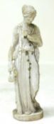 WEATHERED RECONSTITUTED STONE GARDEN FIGURE OF A GRECIAN WATER CARRIER, 101cms (h) Provenance: The