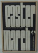 EASTER MARCH TO TRAFALGAR SQUARE CND PUBLICITY POSTER, 1964, printed by Chromatic Press Ltd.,