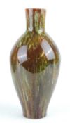LINTHORPE POTTERY VASE, shape 376, ovoid form with short neck, decorated in a streaky brown and