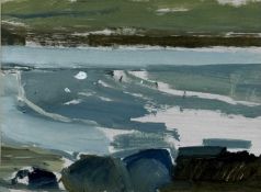 ‡ LUCIE BRAY (British, 1974-2014) oil on board - 'View Across the Surf, Porthmeor', monogrammed