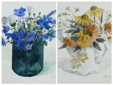 ‡ PETER GAULD (British, 1925-1989) two watercolours - still lives of flowers, signed and dated '85